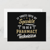 Carte Postale Technicien En Pharmacie Il Prend Beaucoup De Cadea (Devant / Derrière)