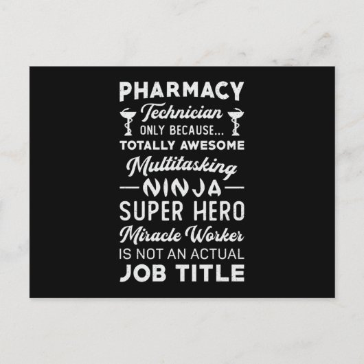 Carte Postale Technicien en pharmacie Tech Médecine Héros Pharma (Devant)