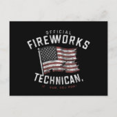 Carte Postale Technicien Officiel De Fireworks Si Je M'Exécute,  (Devant)
