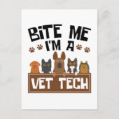 Carte Postale Technicien vétérinaire Bite Me Je suis technicien  (Devant)