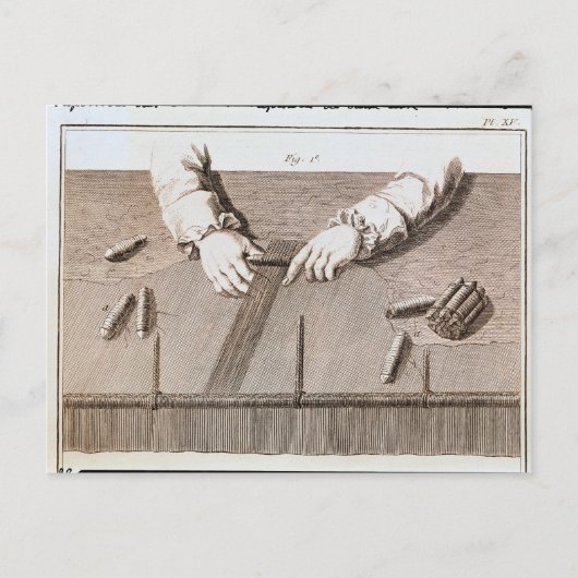 Carte Postale Technique Basse-Lisse à la tapisserie des Gobelins (Devant)