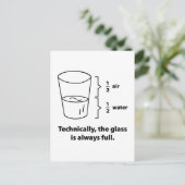 Carte Postale Techniquement, Le Verre Est Toujours Plein (Debout devant)