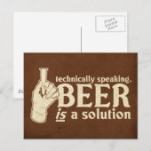 Carte Postale techniquement parlant, la bière est une solution (Devant / Derrière)