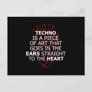 Carte Postale Techno Music DJ Rave Electro Festival Idée cadeau