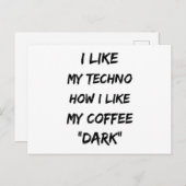 Carte Postale Techno Music Rave DJ Electro Festival Party Cadeau (Devant / Derrière)