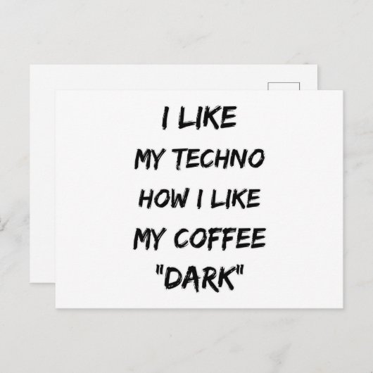 Carte Postale Techno Music Rave DJ Electro Festival Party Cadeau (Devant / Derrière)