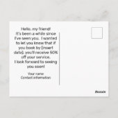 Carte Postale Technologie de clou / Réservation Esthétique (Dos)