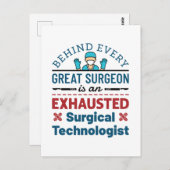 Carte Postale Technologue chirurgical épuisé Funny Scrub Tech (Devant / Derrière)