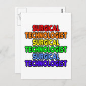 Carte Postale Technologue en chirurgie arc-en-ciel (Devant / Derrière)