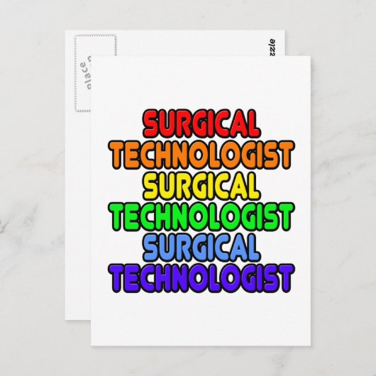 Carte Postale Technologue en chirurgie arc-en-ciel (Devant / Derrière)