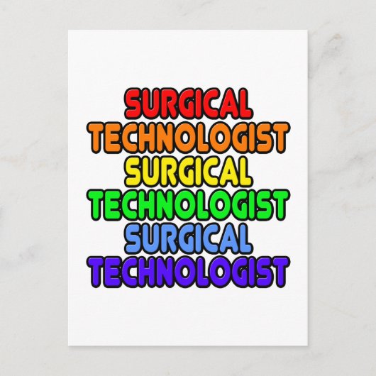 Carte Postale Technologue en chirurgie arc-en-ciel (Devant)