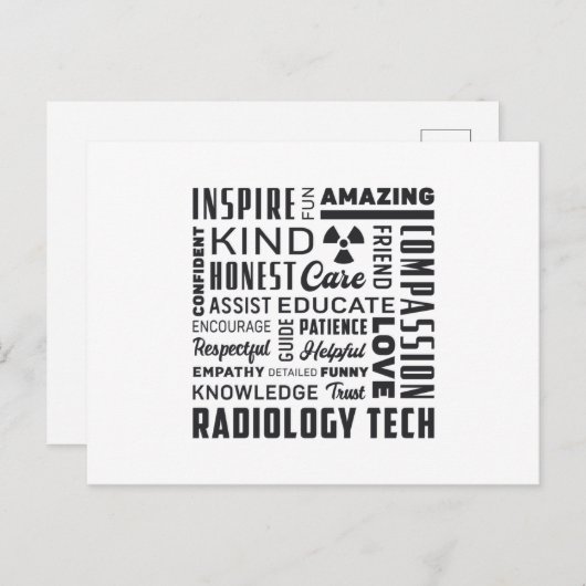 Carte Postale Technologue en radiologie Rad Tech X-Ray Tech (Devant / Derrière)