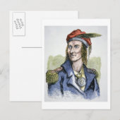 Carte Postale Tecumseh (1768-1813) (gravure colorée) (Devant / Derrière)