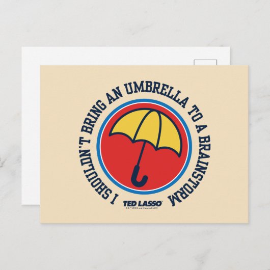 Carte Postale Ted Lasso | Ne devrait pas apporter le parapluie p (Devant / Derrière)