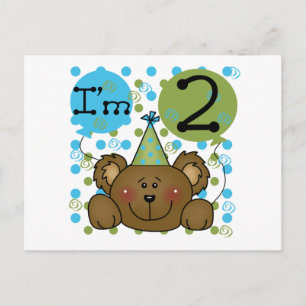 Carte Postale Teddy Bear 2nd Birthday Tshirts et cadeaux