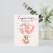 Carte Postale Teddy Bear Baby Girl Félicitations Card (Debout devant)
