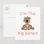 Carte Postale Teddy Bear Big Sister Tshirts et cadeaux (Devant / Derrière)