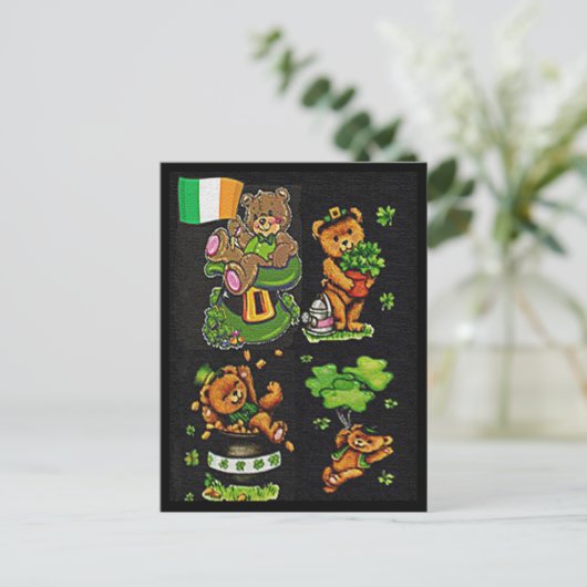 Carte Postale Teddy Bear Collection St. Patrick's Day (Debout devant)