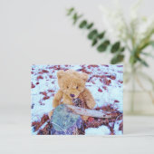 Carte Postale Teddy Bear dans la Neige (Debout devant)