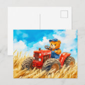 Carte Postale Teddy Bear Driving (Devant / Derrière)