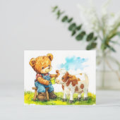 Carte Postale Teddy Bear Feeding (Debout devant)