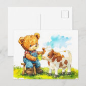 Carte Postale Teddy Bear Feeding (Devant / Derrière)