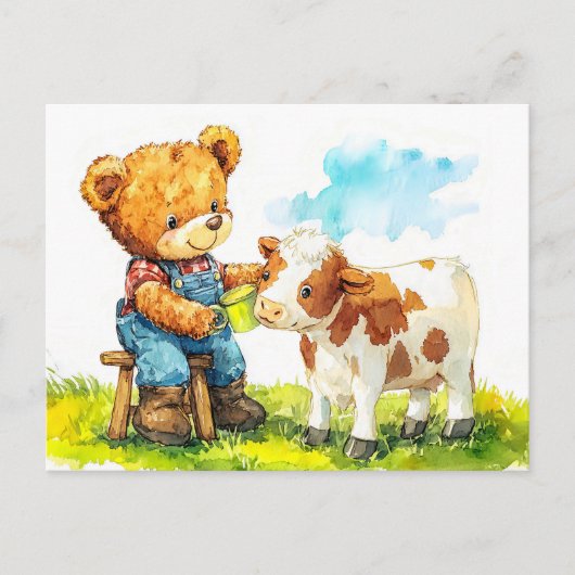 Carte Postale Teddy Bear Feeding (Devant)