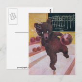 Carte Postale Teddy Bear Gosse Bowling (Devant / Derrière)