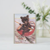 Carte Postale Teddy Bear Gosse Pêche (Debout devant)