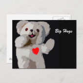 Carte Postale Teddy Bear Heart (Devant / Derrière)