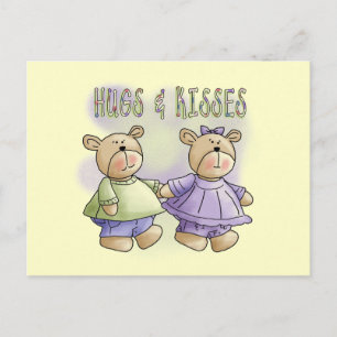 Carte Postale Teddy Bear Hugs and Kisses Tshirts and Gifts