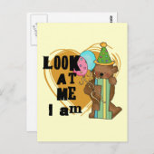Carte Postale Teddy Bear I'm 1 Anniversaire T-shirts et cadeaux (Devant / Derrière)