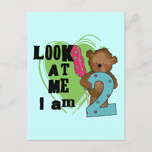 Carte Postale Teddy Bear I'm 2 Anniversaire T-shirts et cadeaux (Devant)