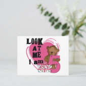 Carte Postale Teddy Bear I'm 5 Anniversaire T-shirts et cadeaux (Debout devant)