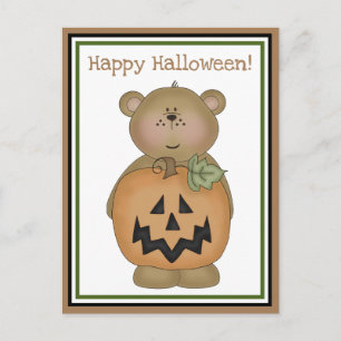 Carte Postale Teddy Bear Jack O'Lantern