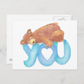 Carte Postale Teddy Bear J'aime Heart You (Devant / Derrière)