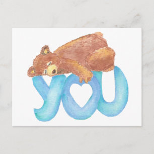 Carte Postale Teddy Bear J'aime Heart You