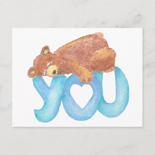 Carte Postale Teddy Bear J'aime Heart You (Devant)