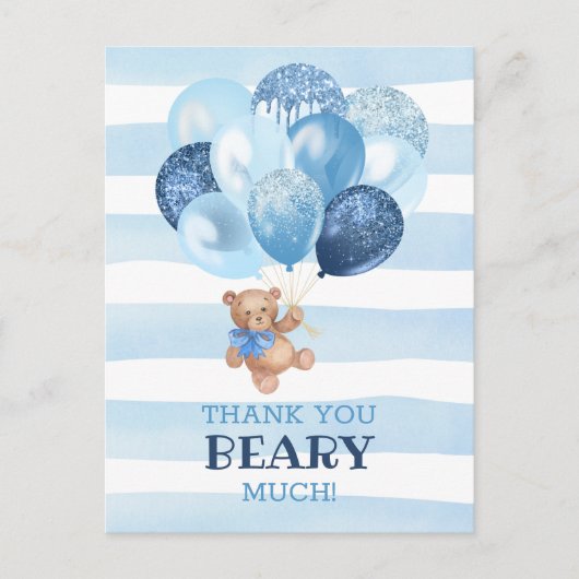 Carte Postale Teddy Bear Merci Beary beaucoup (Devant)