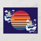 Carte Postale Teddy Bear Pilot Airplane Art (Dos)