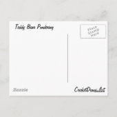 Carte Postale Teddy Bear Pondering CricketDiane Designer Stuff (Dos)