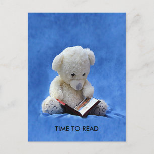 Carte Postale Teddy Bear Time to Read Postcard, ZKOA