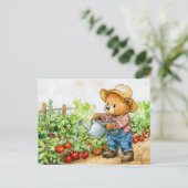 Carte Postale Teddy Bear Watering (Debout devant)