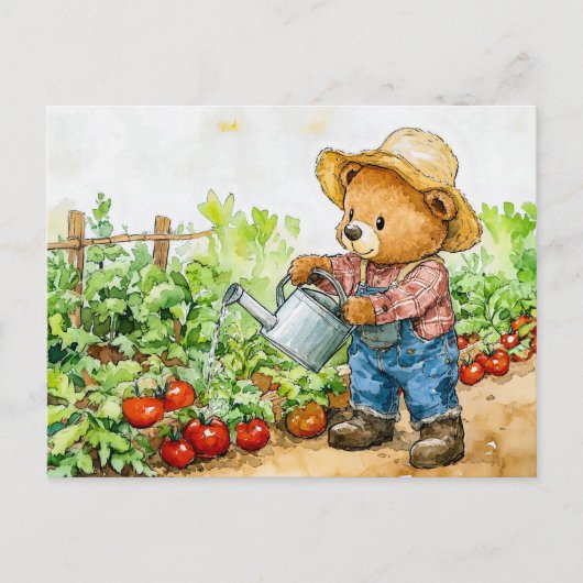 Carte Postale Teddy Bear Watering (Devant)