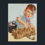 Carte Postale Teddy Checkup - Joli Art Vintage Se Bien Bientôt<br><div class="desc">Teddy Checkup - Cute Vintage Art Get Well Bientôt vintage,  check-up,  santé,  peluche,  enfants,  garçon,  get well,  get well soon,  rétro,  art,  ours,  garçon,  check-up,  enfants,  mignon,  get well,  santé,  teddy</div>