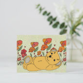 Carte Postale Teddy dans le champ de pavot (Debout devant)