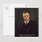 Carte Postale Teddy Roosevelt "Croyez En Moi" Citation Cadeaux/T (Devant / Derrière)