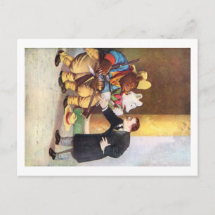 Carte Postale Teddy Roosevelt et Roosevelt Bear Cowboys