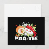 Carte Postale Tee à la Par-Tee Golf Pun - Fête de Golf (Devant / Derrière)