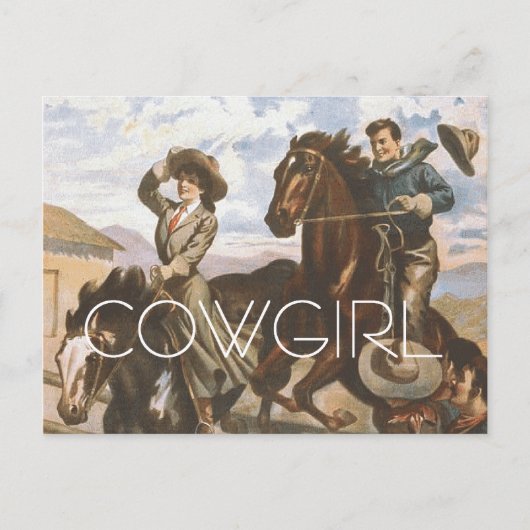 Carte Postale TEE Cowgirl Old School (Devant)